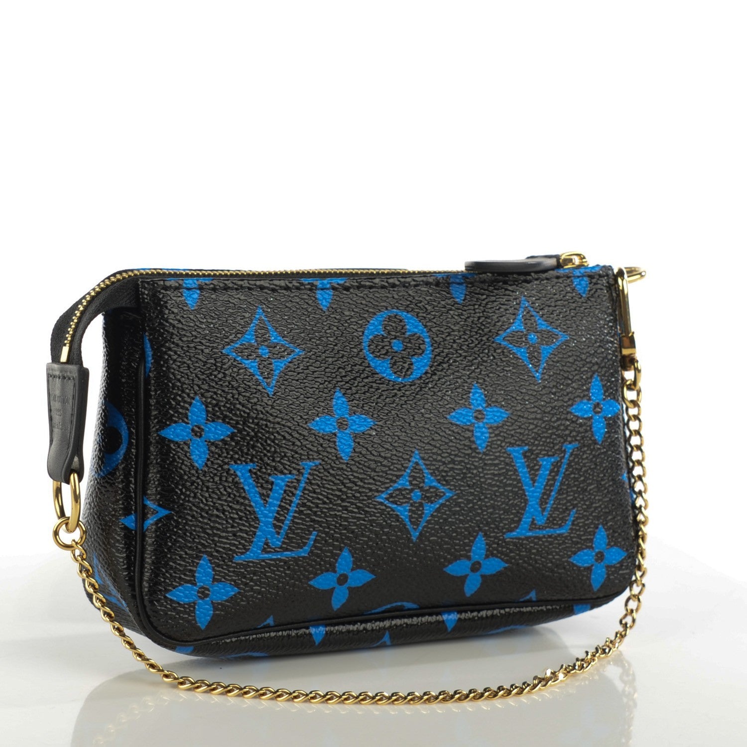 Louis Vuitton Colored Monogram Mini Pochette Accessories Blue Black 3 of 8