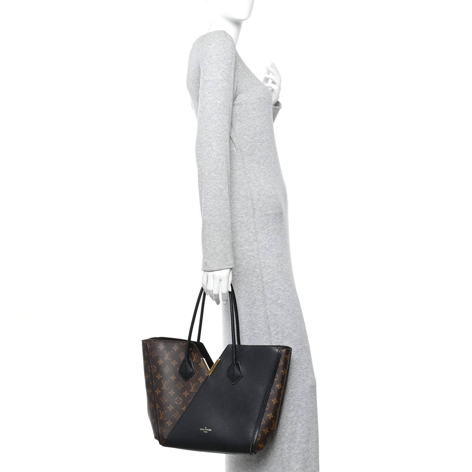 Louis Vuitton Calfskin Monogram Kimono Tote Black 2 of 9