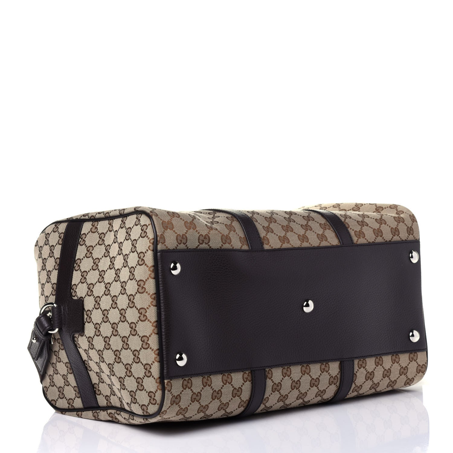 Gucci Monogram Dollar Calfskin Boston Duffle Bag Beige Ebony Testa di Moro Marrone Scuro 5 of 12