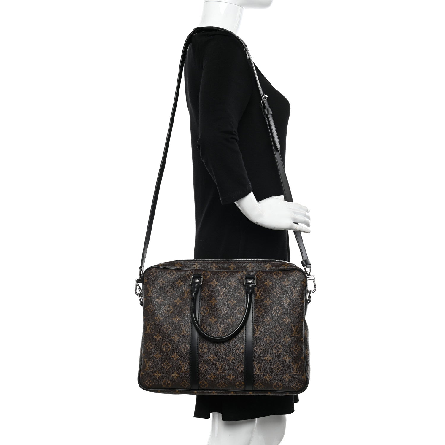 Louis Vuitton Monogram Macassar Porte-Documents Voyage PM 2 of 13