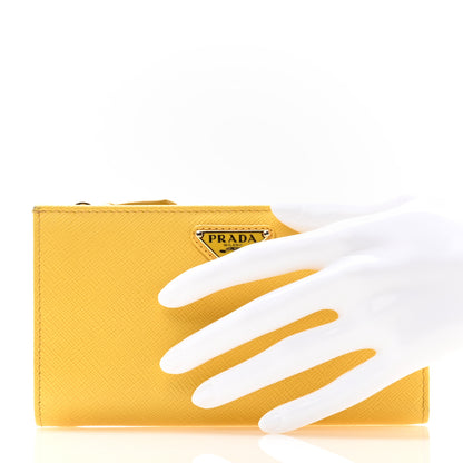 Prada Saffiano Triangle Continental Zip Wallet Soleil 2 of 9
