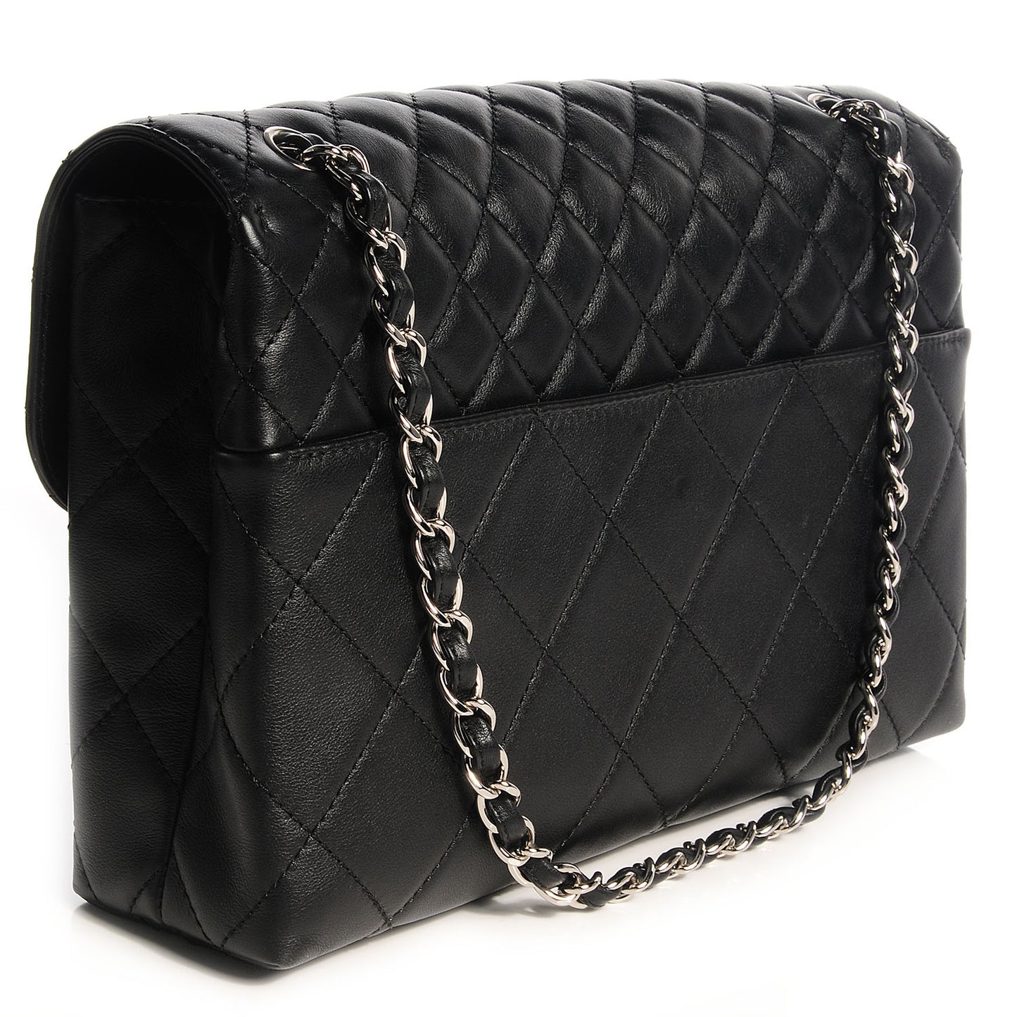 Calfskin Quilted In the Business Flap Bag Black