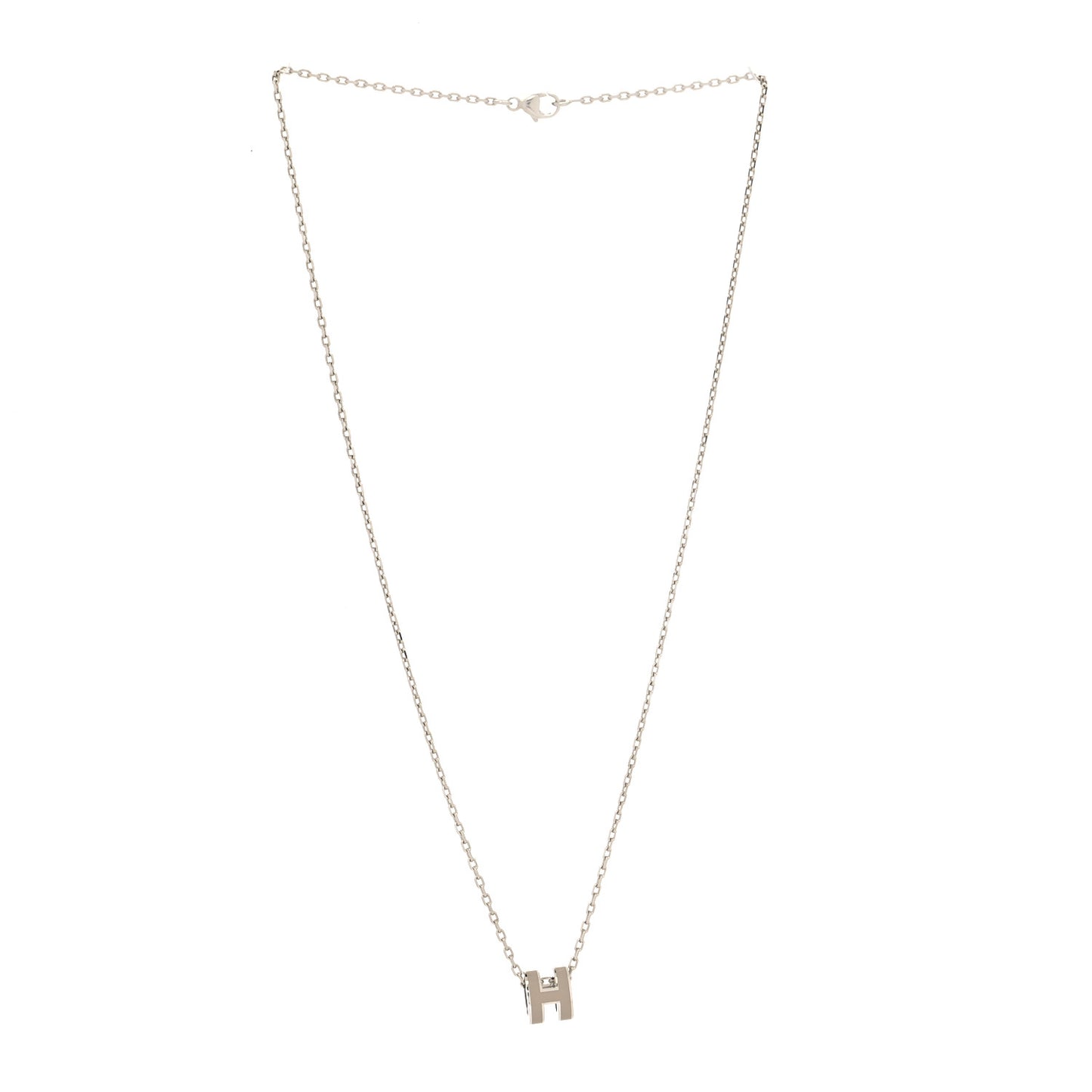 Palladium Mini Pop H Pendant Necklace Marron Glace