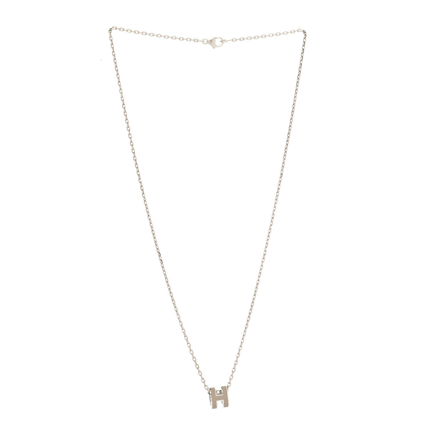 Hermes Palladium Mini Pop H Pendant Necklace Marron Glace 3 of 5