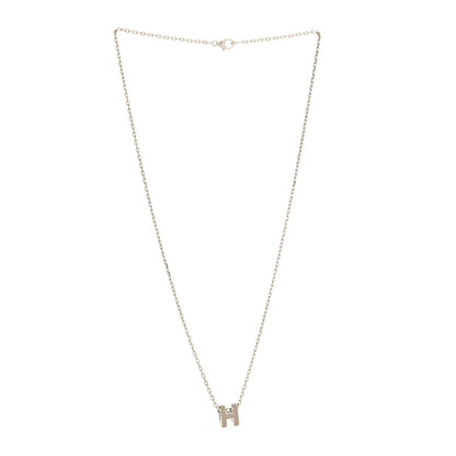Hermes Palladium Mini Pop H Pendant Necklace Marron Glace 3 of 5
