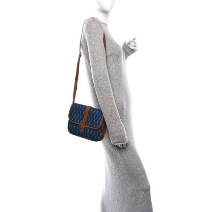 Saint Laurent Denim All-Over Monogram Small Le Monogramme Satchel Navy Blue 2 of 11