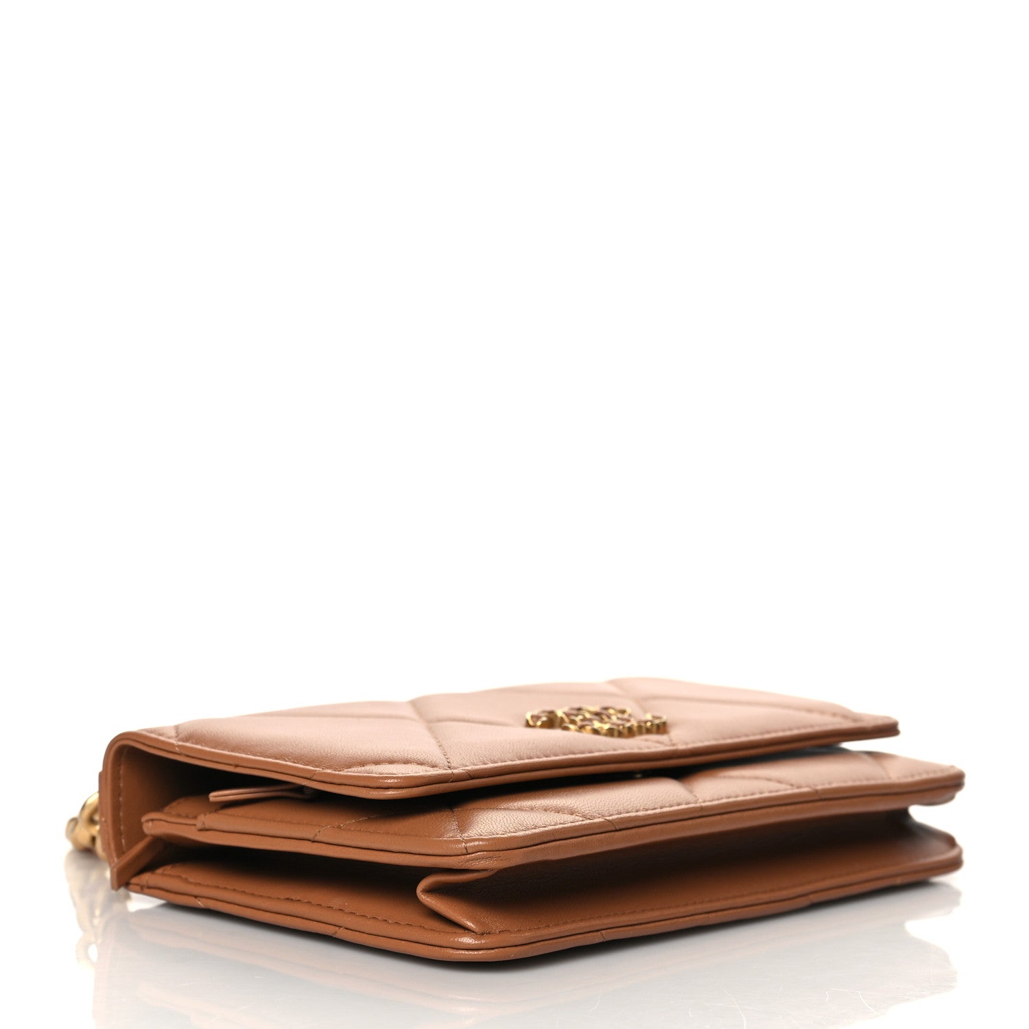 Chanel Lambskin Quilted Chanel 19 Wallet On Chain WOC Brown 4 of 11