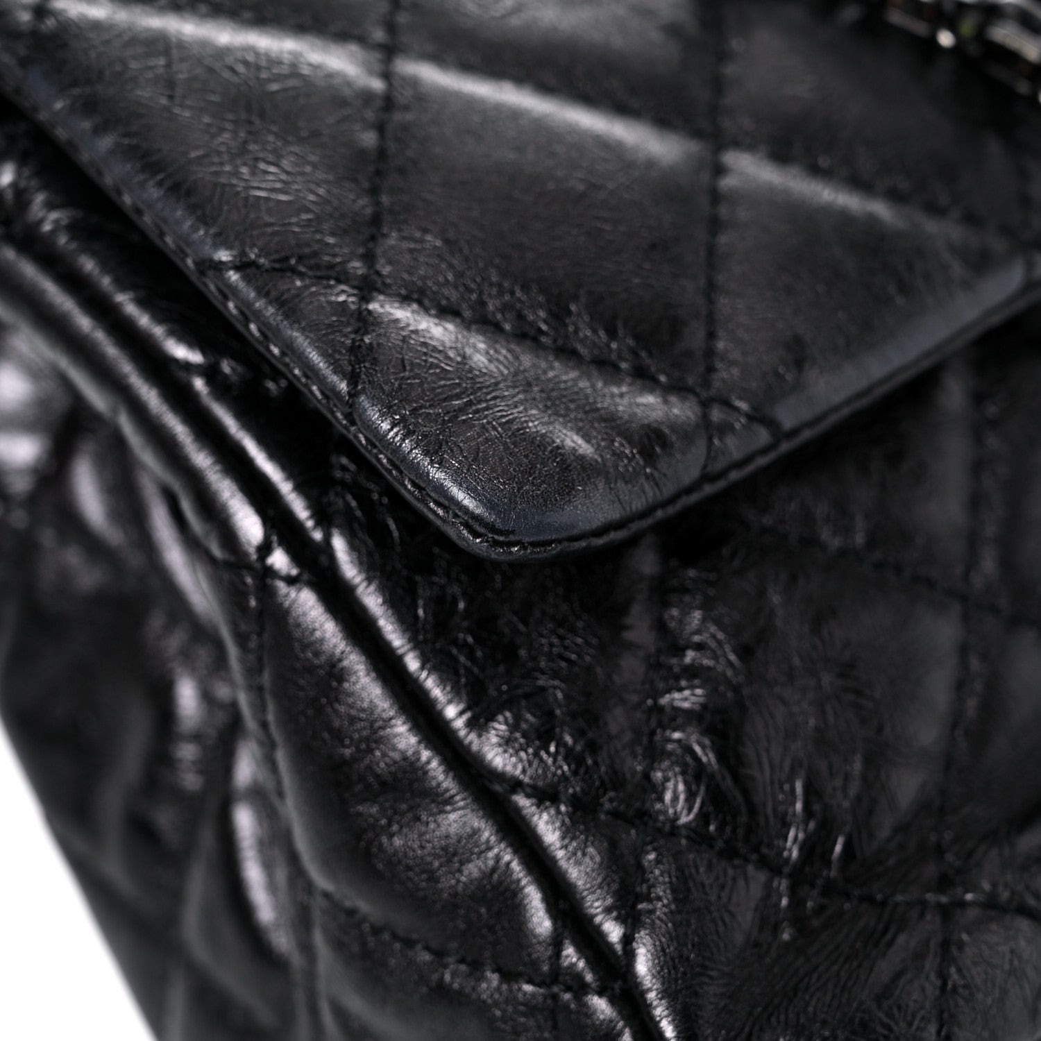Chanel Metallic Aged Calfskin Quilted 2.55 Reissue 227 Flap So Black 16 of 20