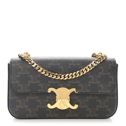 Celine Triomphe Canvas Chain Shoulder Bag Tan 1 of 13