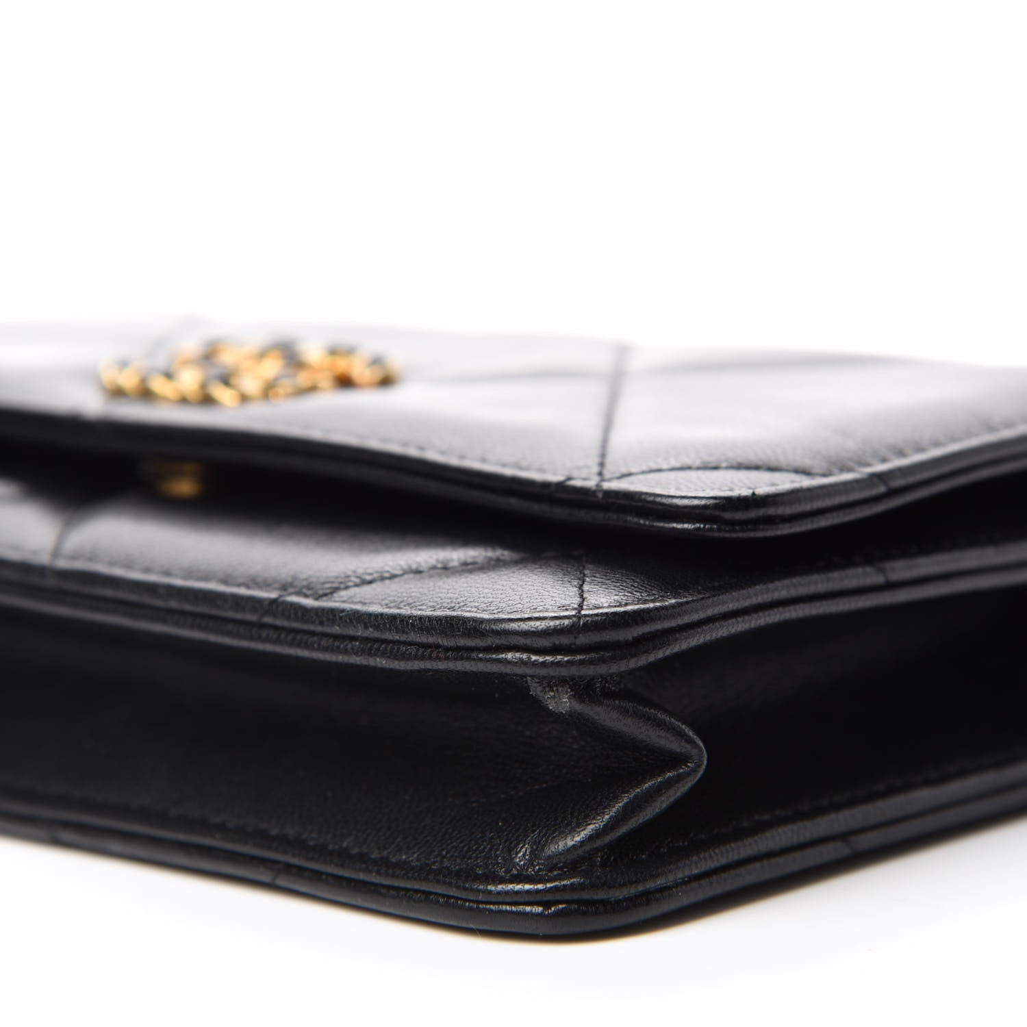 Chanel Goatskin Quilted Chanel 19 Wallet On Chain WOC Black 7 of 14