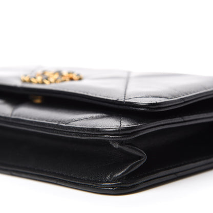 Chanel Goatskin Quilted Chanel 19 Wallet On Chain WOC Black 7 of 14