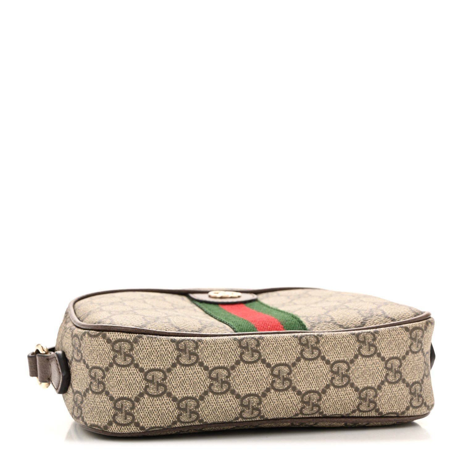 Gucci GG Supreme Monogram Web Small Ophidia Camera Bag Beige Dark Brown 4 of 13