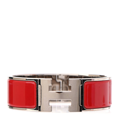 Hermes Enamel Wide Clic Clac H Bracelet PM Rouge 1 of 4