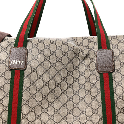 Gucci GG Supreme Monogram Web Medium Duffle Bag Brown 7 of 9