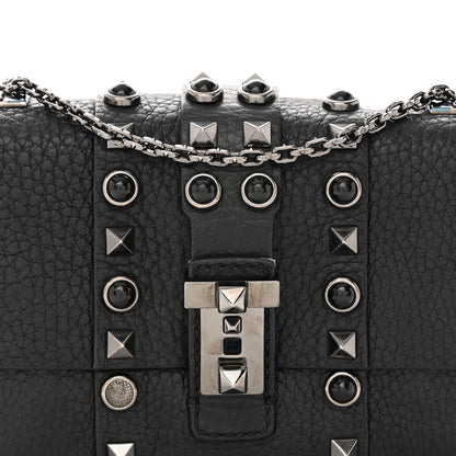 Valentino Garavani Grained Calfskin Onyx Micro B-Rockstud Rolling Flap Black 7 of 12