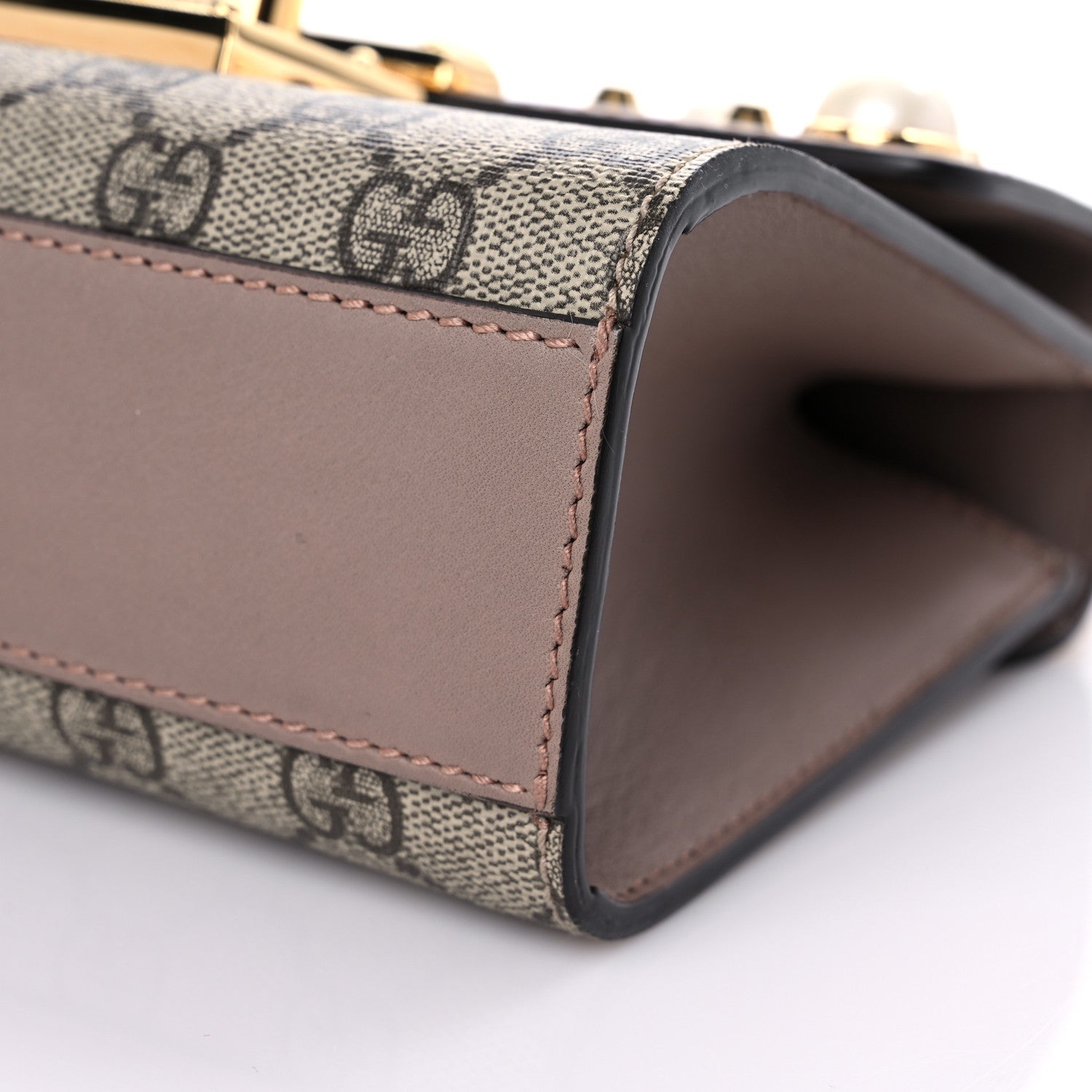 Gucci GG Supreme Monogram Studded Small Padlock Shoulder Bag Porcelain Rose 10 of 10
