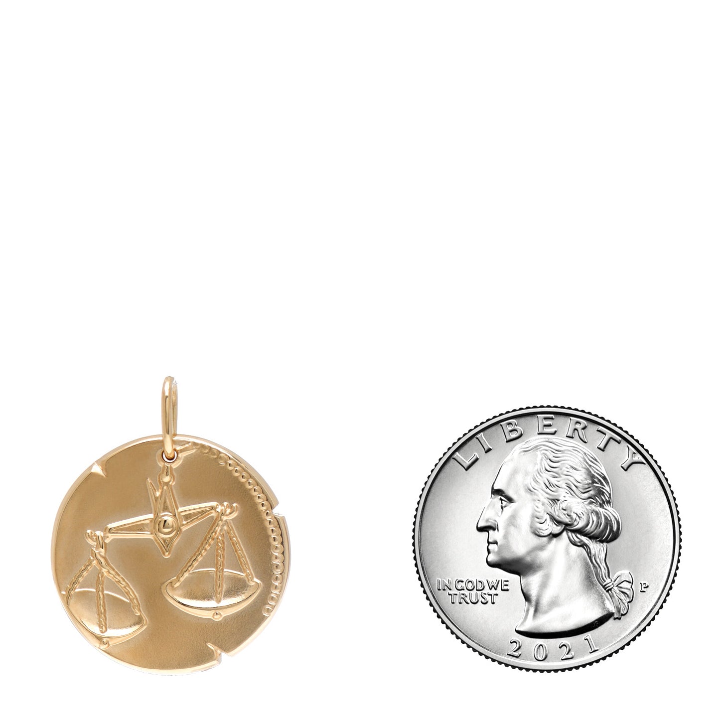 18K Yellow Gold Zodiac Libra Pendant