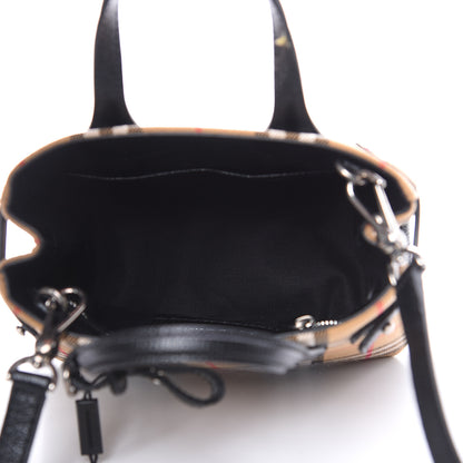 Burberry Goatskin Vintage Check Baby Banner Tote Black 5 of 10