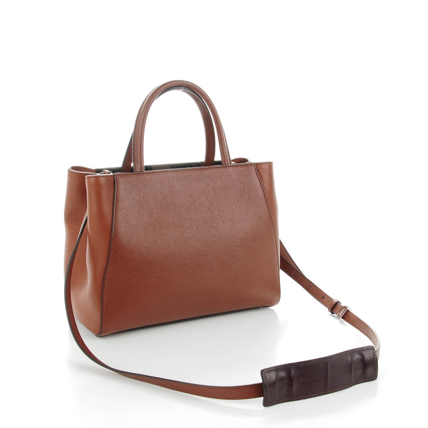 Fendi Vitello Elite Petite 2Jours Tote Walnut 3 of 7