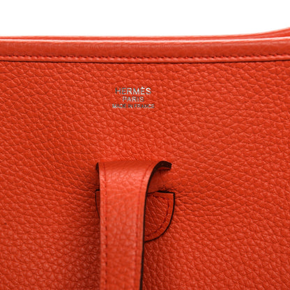 Hermes Taurillon Clemence Evelyne III PM Orange Poppy 7 of 8