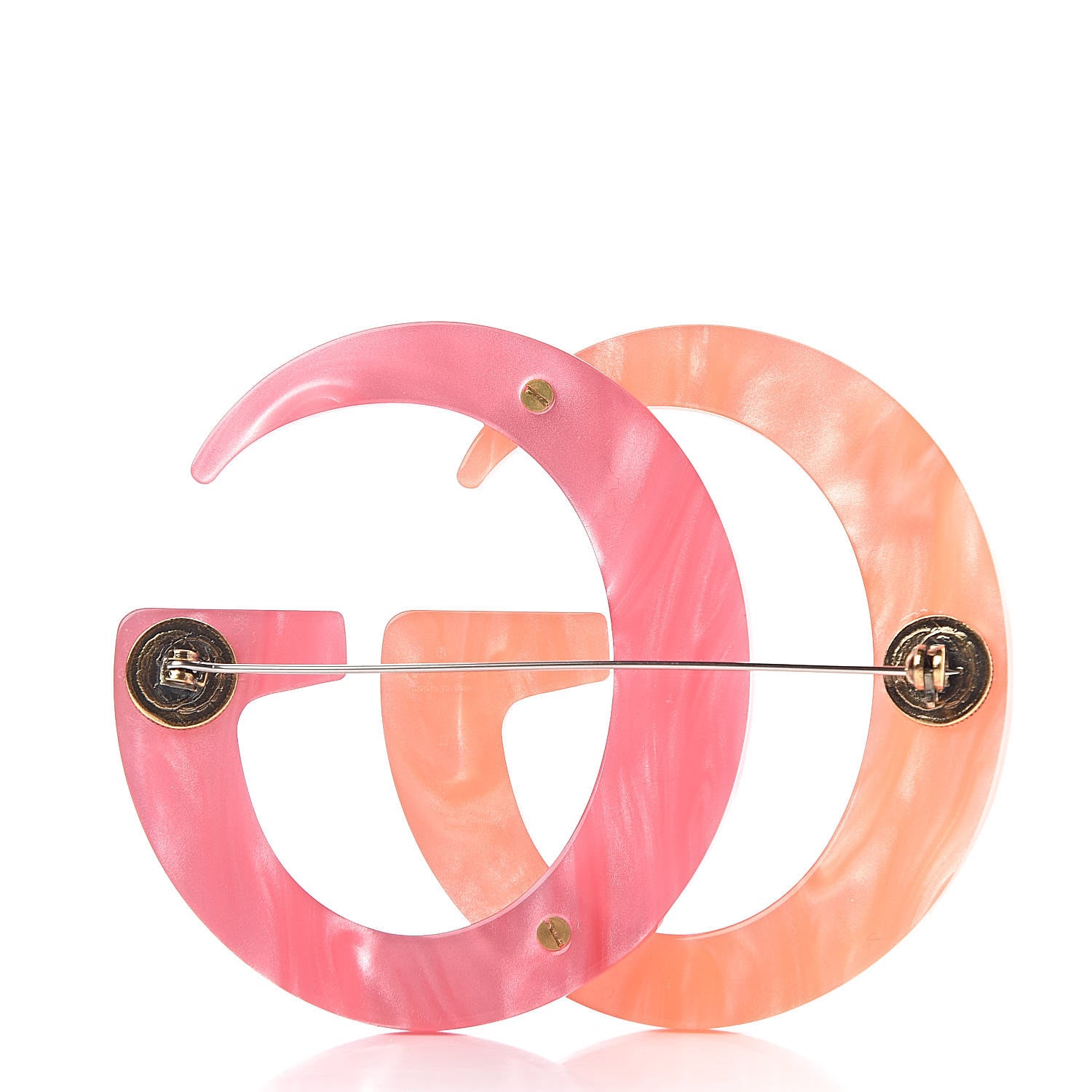 Gucci Resin Double G Brooch Pink 3 of 5
