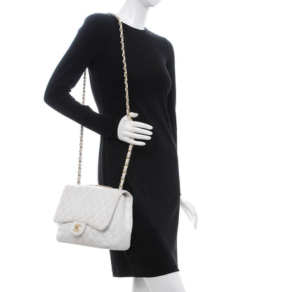 Chanel Caviar Quilted Jumbo Single Flap White 2 of 32