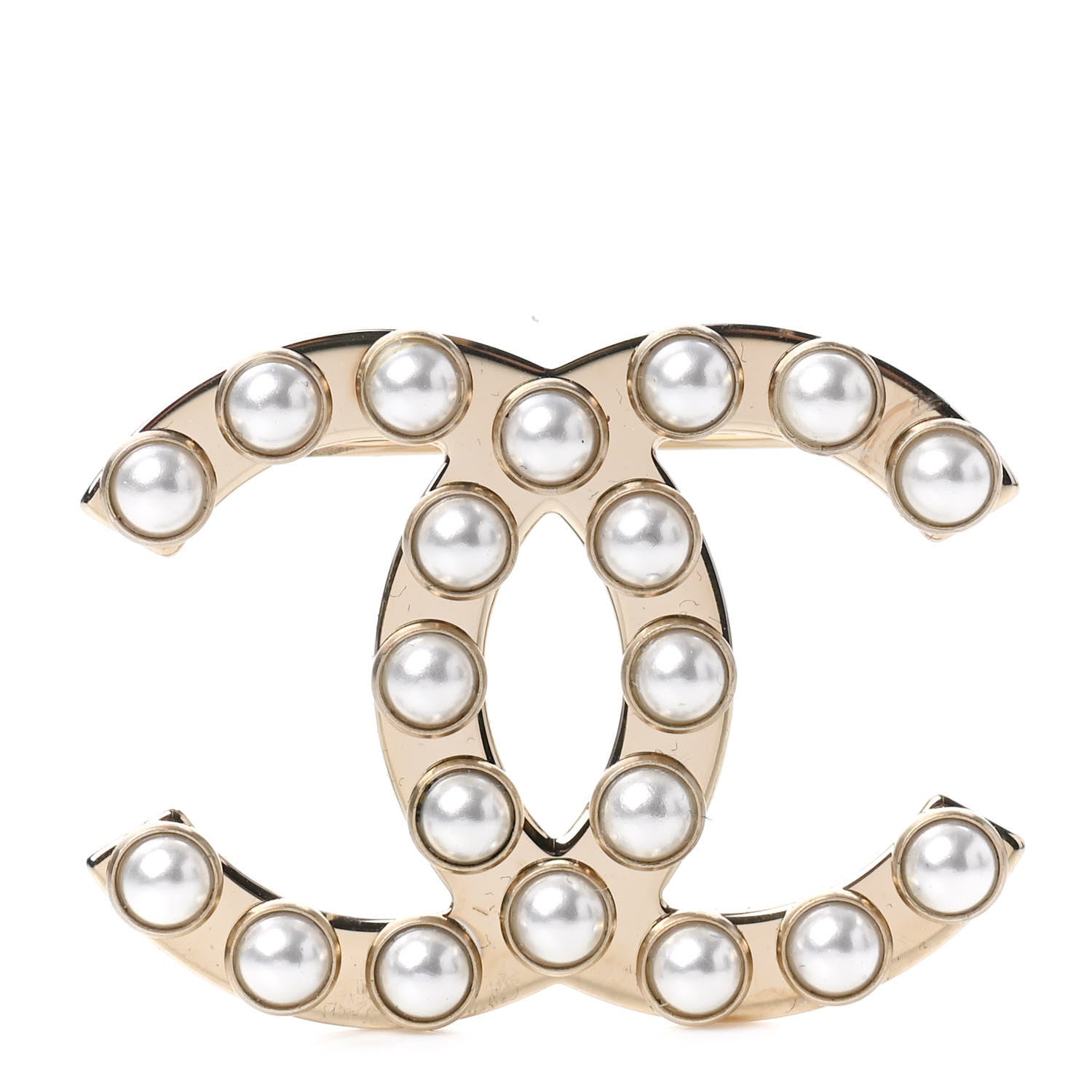 Chanel Pearl CC Brooch Gold 1 of 4