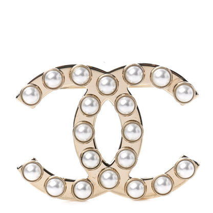 Chanel Pearl CC Brooch Gold 1 of 4