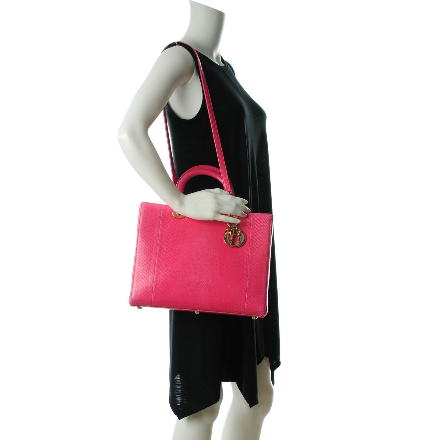 Python Large Lady Dior Fuchsia