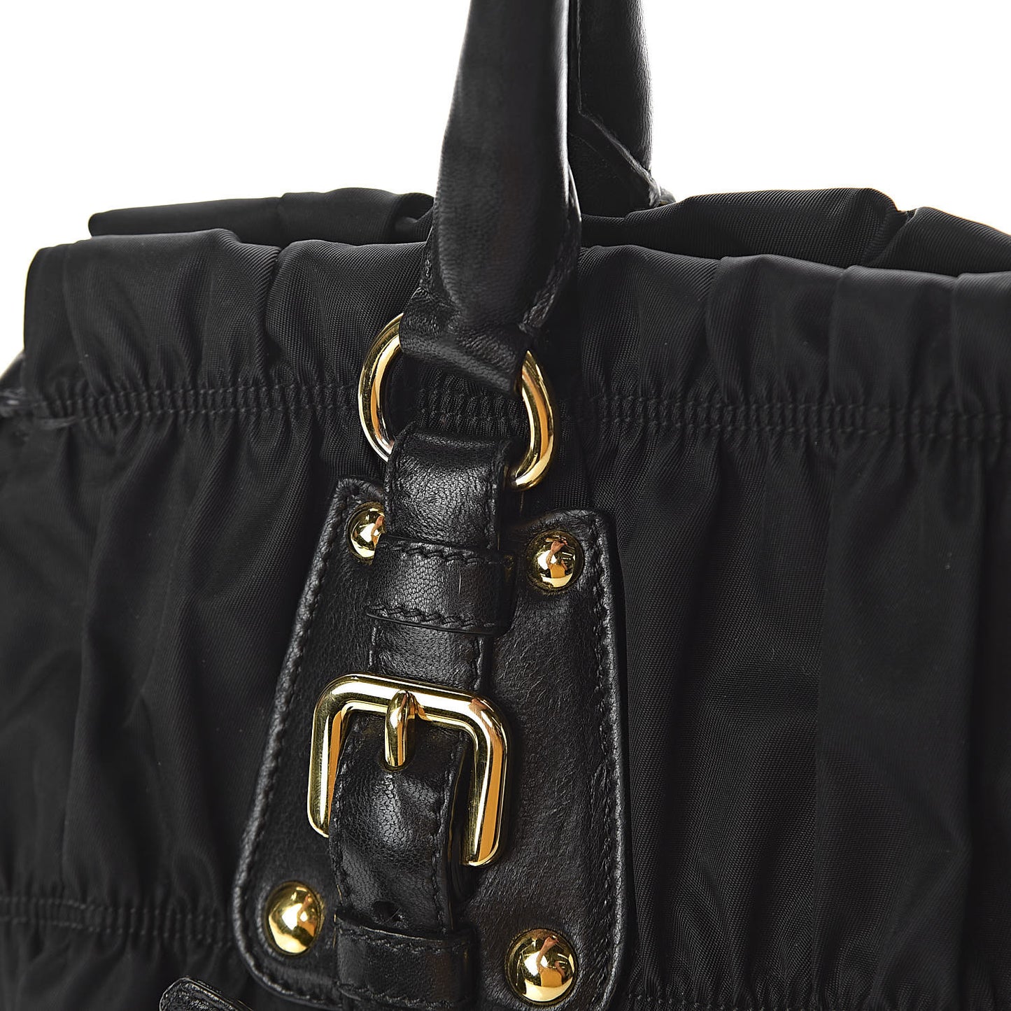 Tessuto Nylon Gaufre Shopping Satchel Black