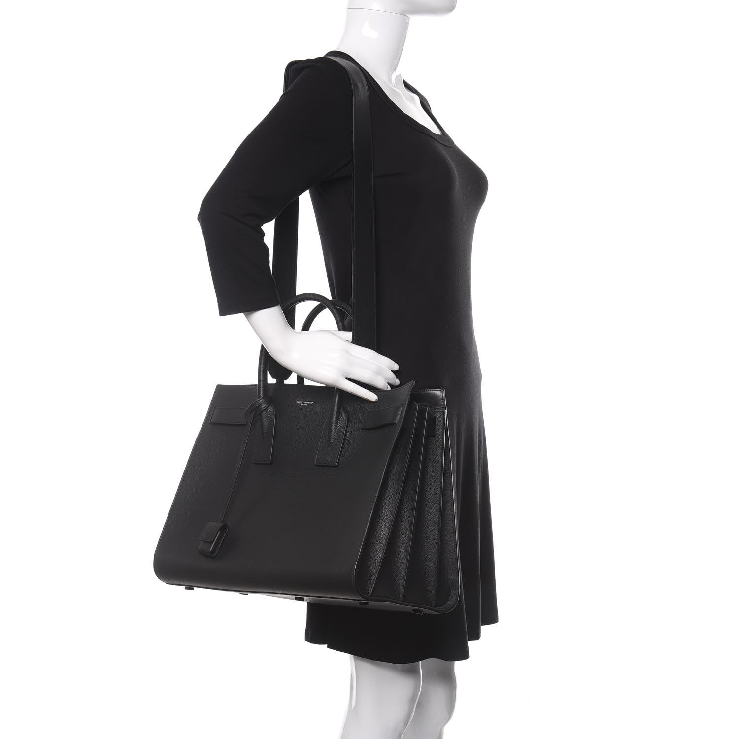 Saint Laurent Grained Calfskin Large Sac De Jour Carryall Black 2 of 10