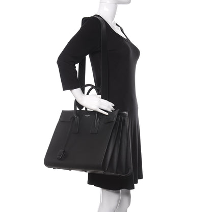 Saint Laurent Grained Calfskin Large Sac De Jour Carryall Black 2 of 10