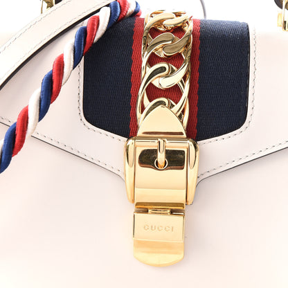 Gucci Calfskin Mini Sylvie Top Handle Bag White 11 of 14