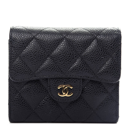Chanel Caviar Quilted Compact Flap Wallet Black 1 of 9