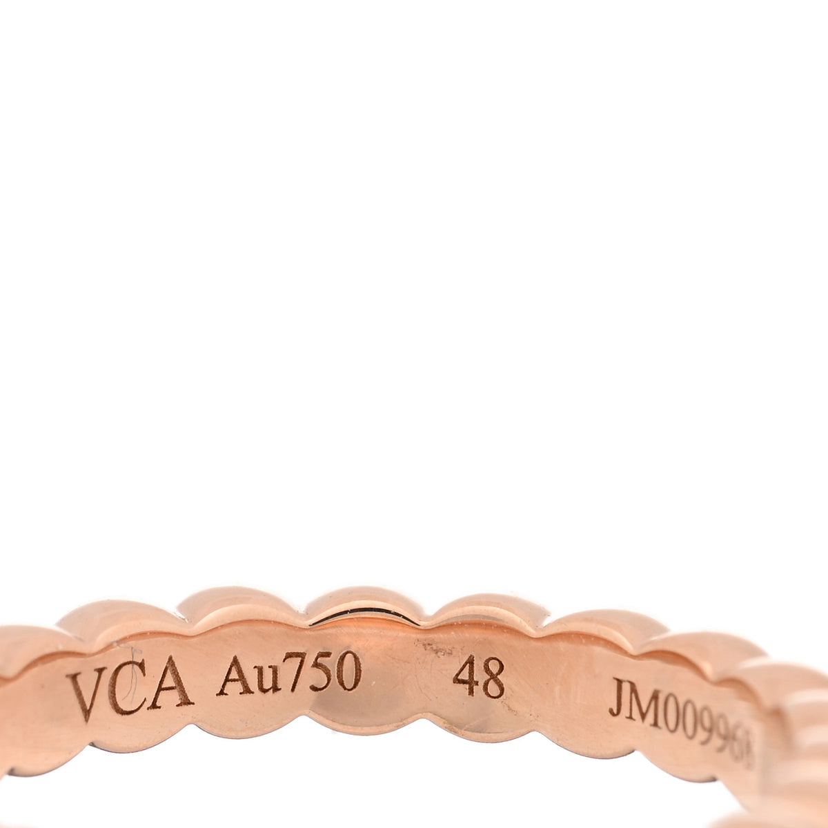 Van Cleef & Arpels 18K Rose Gold Diamond .31ct Perlee Solitaire Engagement Ring 48 4.5 4 of 5