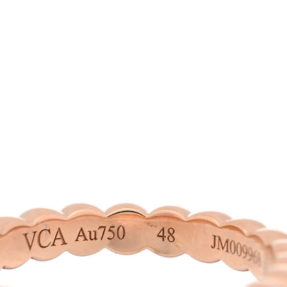 Van Cleef & Arpels 18K Rose Gold Diamond .31ct Perlee Solitaire Engagement Ring 48 4.5 4 of 5