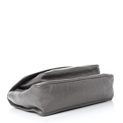 Saint Laurent Crinkled Calfskin Matelasse Monogram Large Niki Chain Satchel Fog 4 of 12
