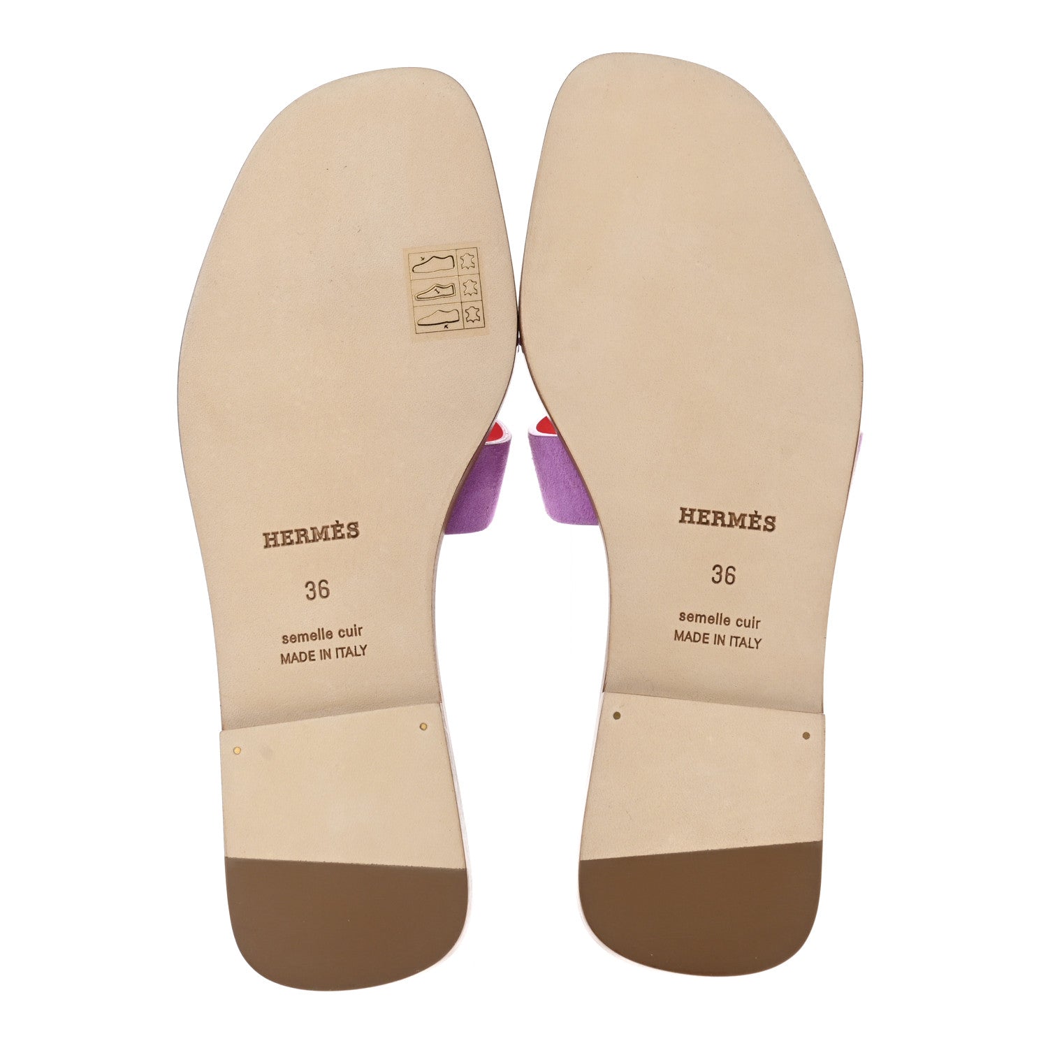 Hermes Suede Goatskin Oran Sandals 36 Violet Parme 5 of 8