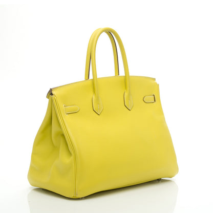 Hermes Epsom Candy Birkin 35 Lime Gris Perle 3 of 24