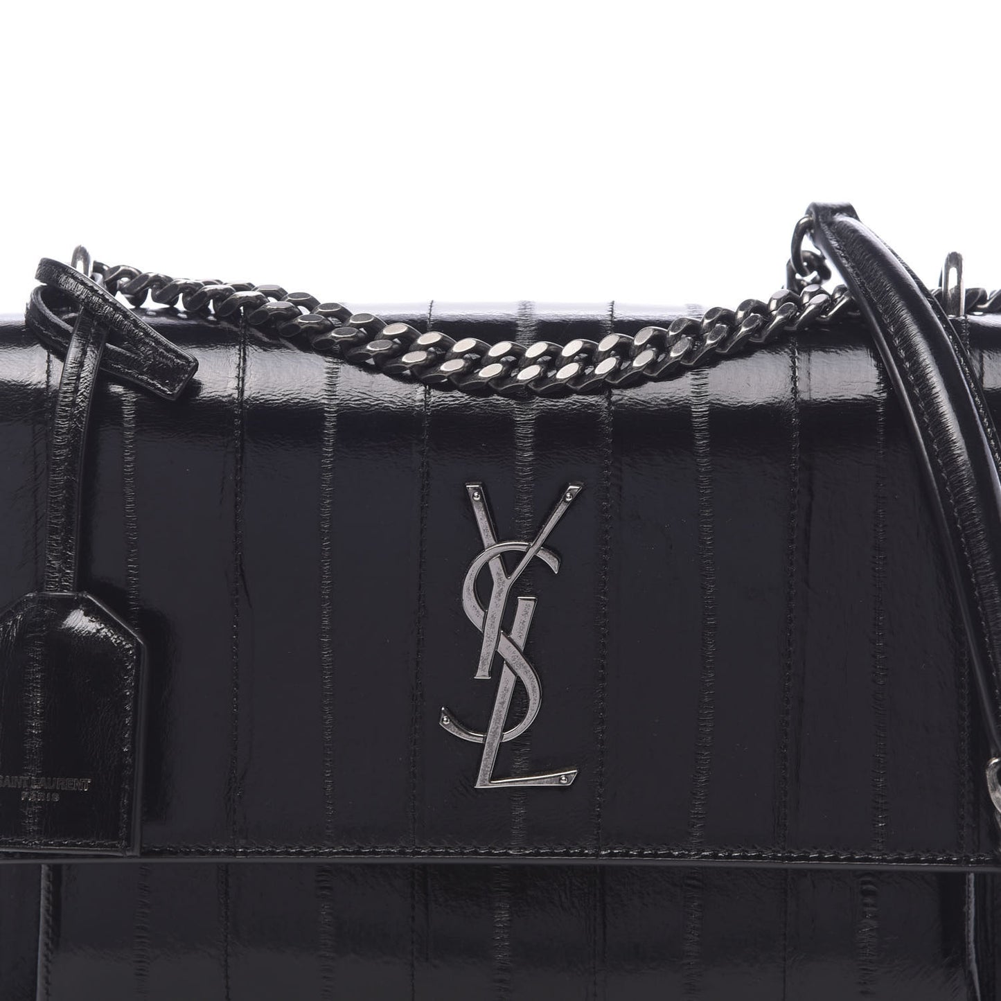 Glossy Eelskin Medium Monogram Sunset Black