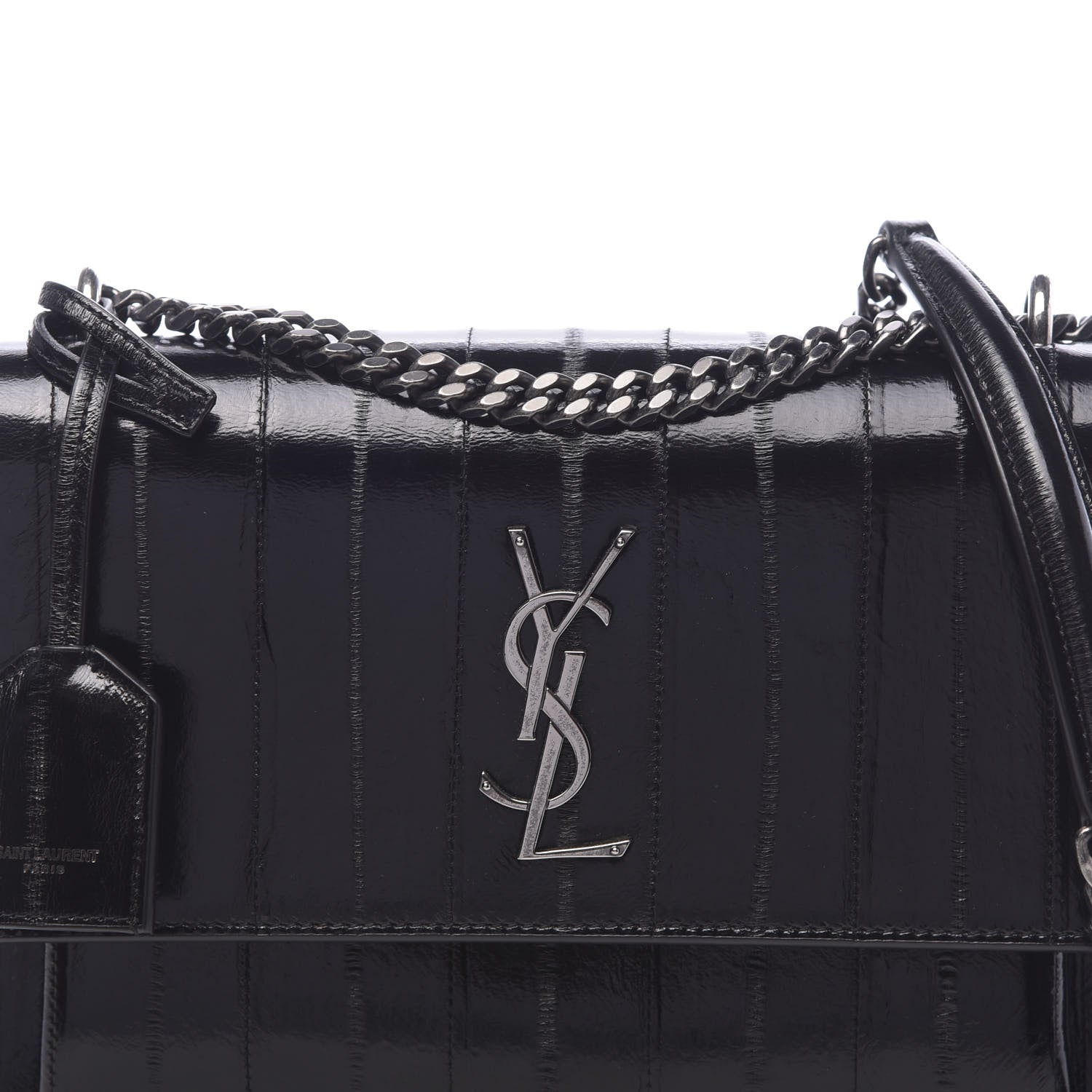 Saint Laurent Glossy Eelskin Medium Monogram Sunset Black 9 of 10
