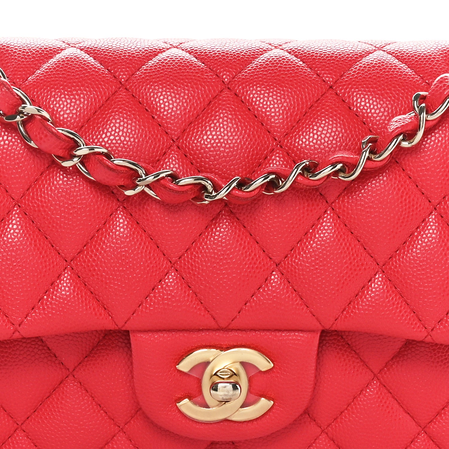 Chanel Caviar Quilted Small Double Flap Red 8 of 10