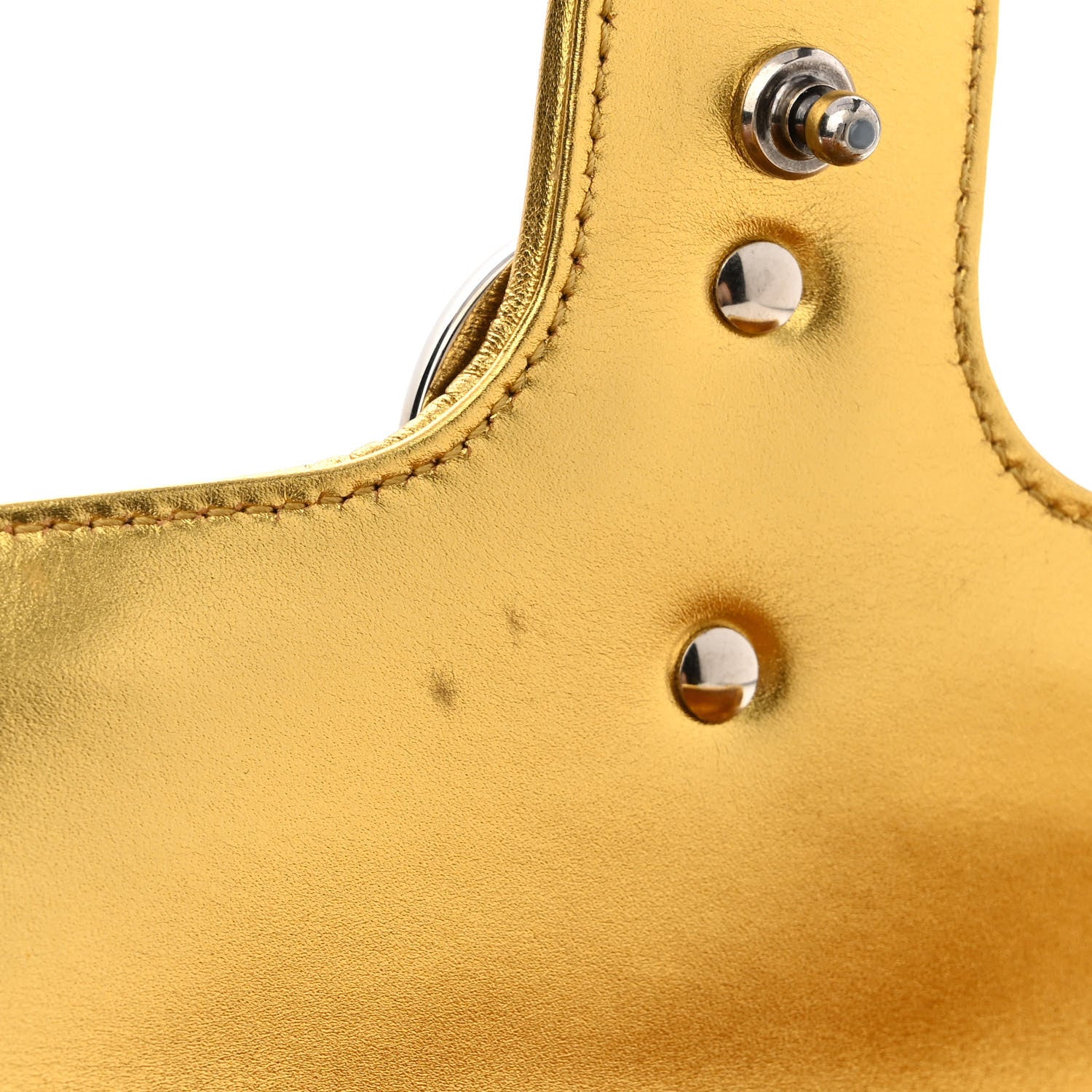Gucci Sequin Matelasse Diagonal Mini GG Marmont Shoulder Bag Gold 12 of 13