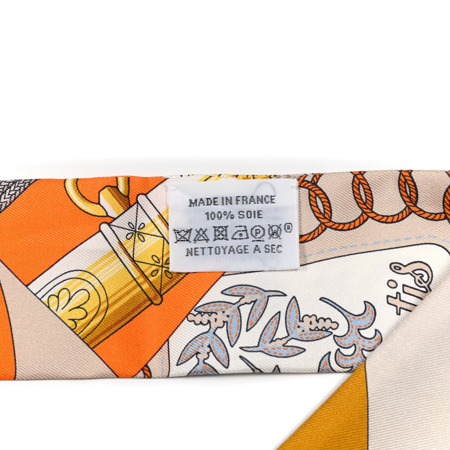 Silk Cliquetis Twilly Orange White Gold