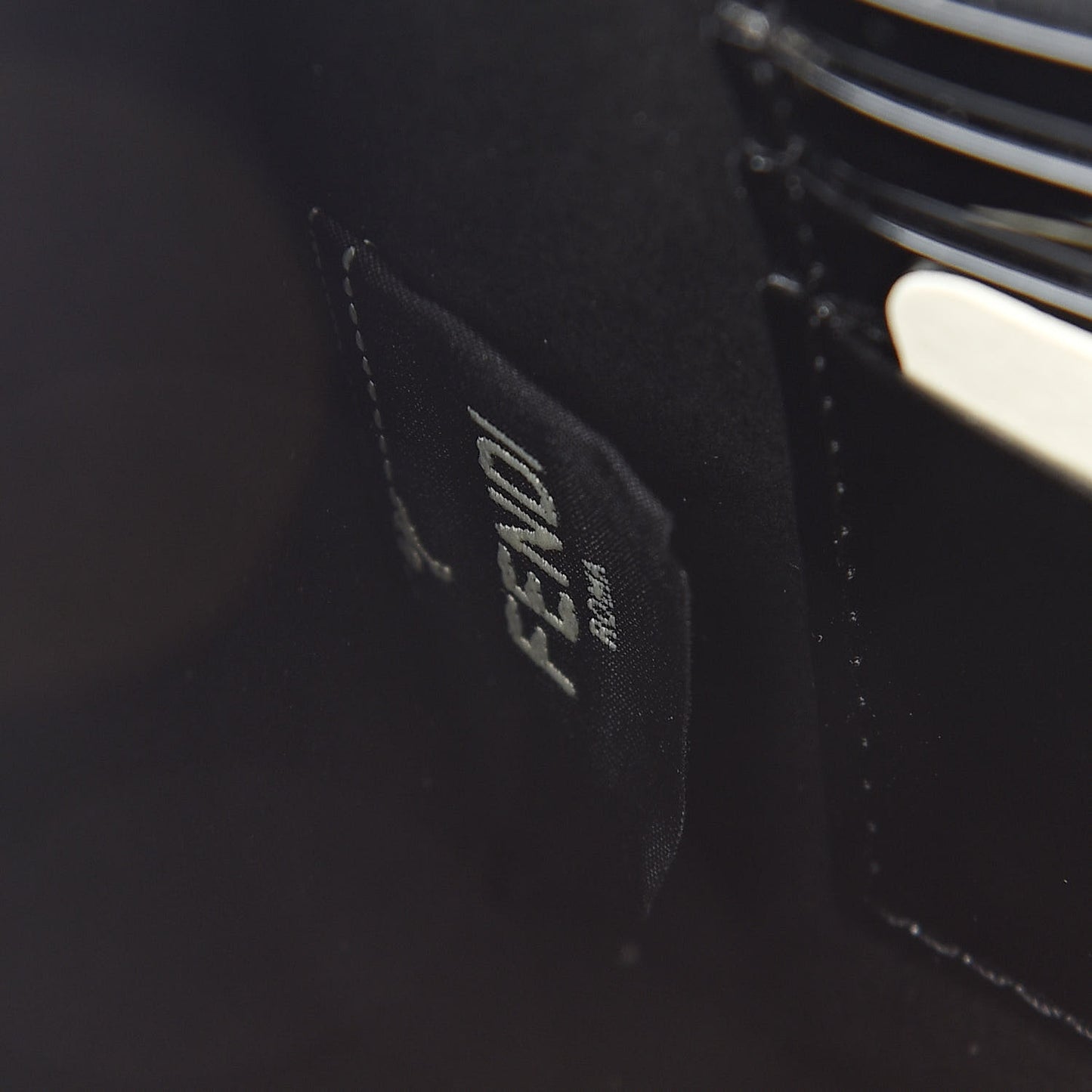 Vitello Vernice Mou Karligraphy Crossbody Bag Black