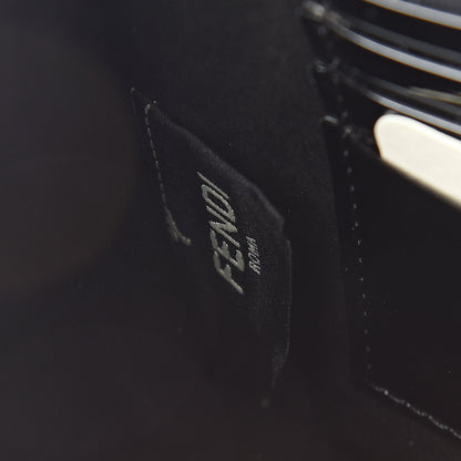 Fendi Vitello Vernice Mou Karligraphy Crossbody Bag Black 8 of 9