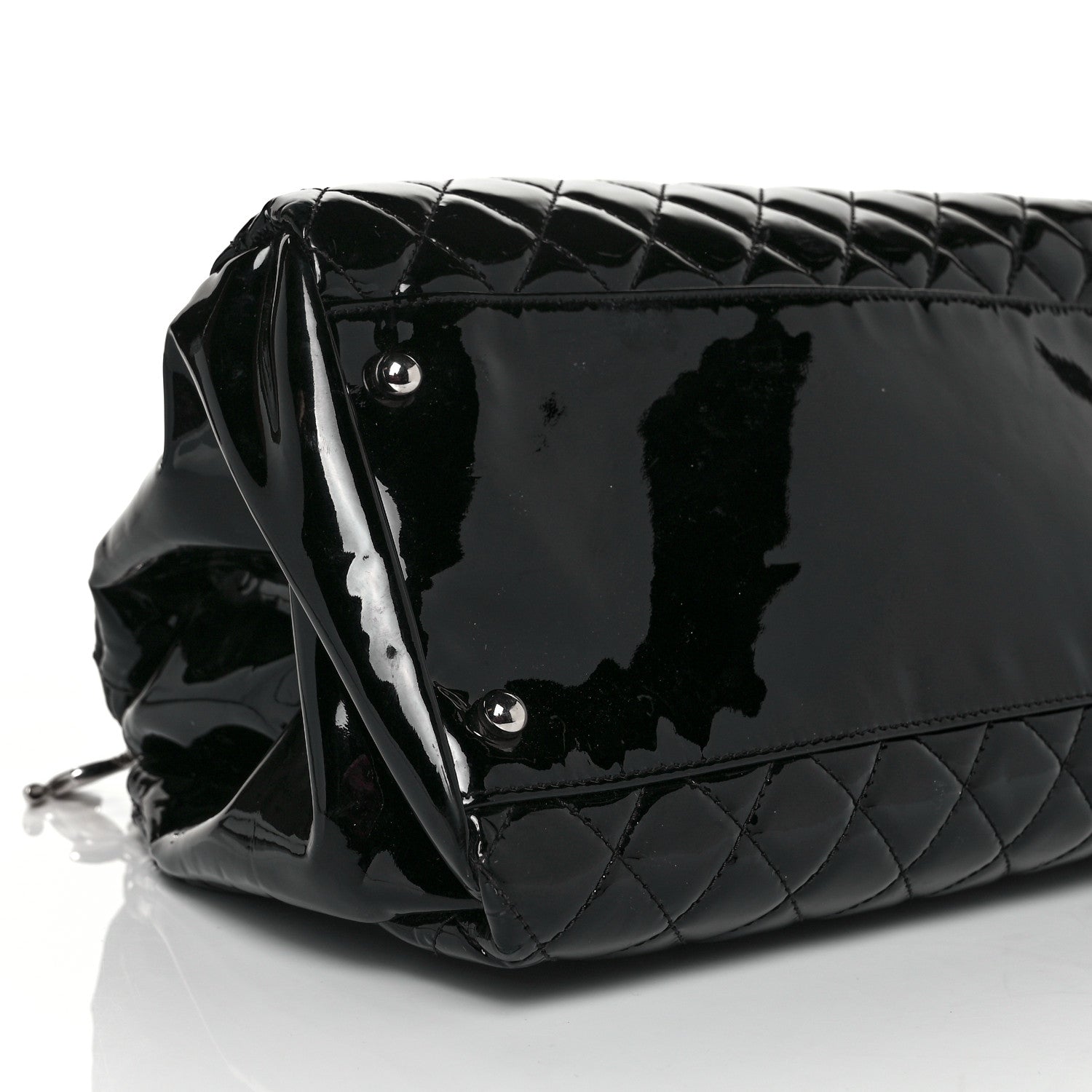 Chanel Patent Quilted Large Just Mademoiselle Bowling Bag Black 6 of 7