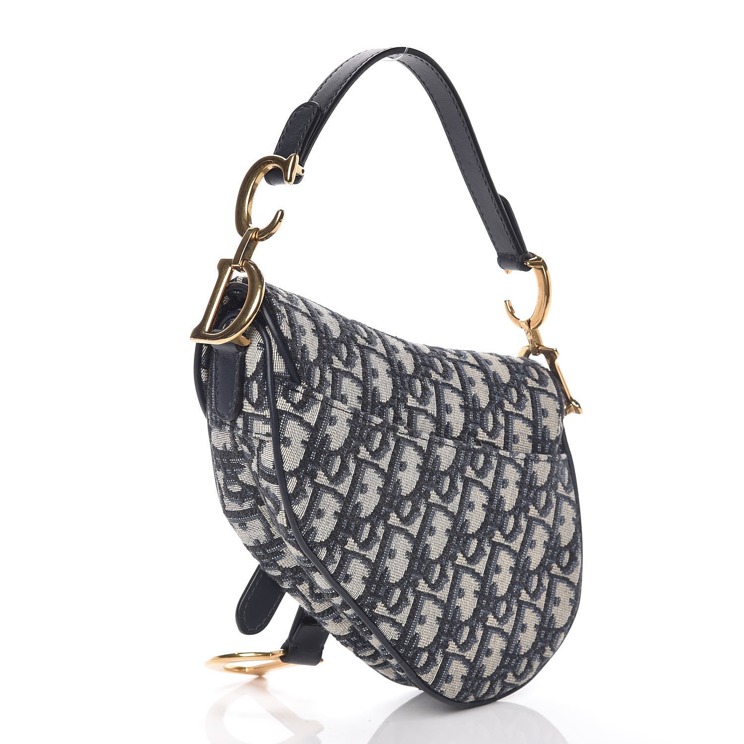 Christian Dior Oblique Mini Saddle Bag Blue 3 of 19