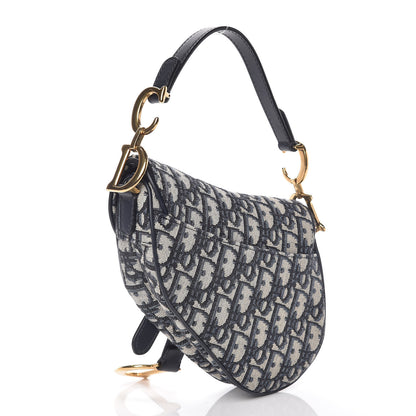 Christian Dior Oblique Mini Saddle Bag Blue 3 of 19