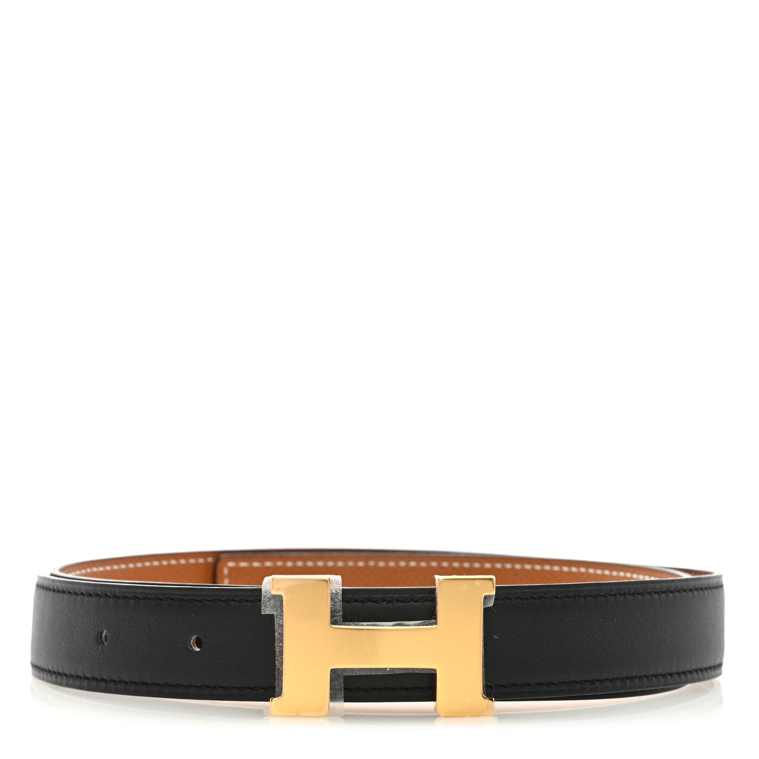 Hermes Box Epsom 32mm H Belt 75 30 Black Gold 1 of 4